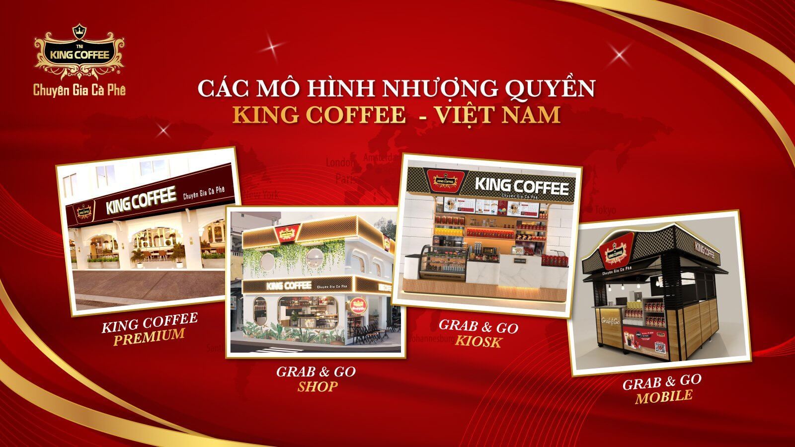 Các mô hình nhượng quyền thương hiệu King Coffee - Việt Nam